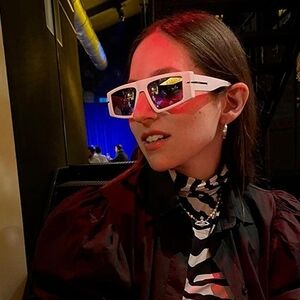 Mita White Rectangular Sunglasses